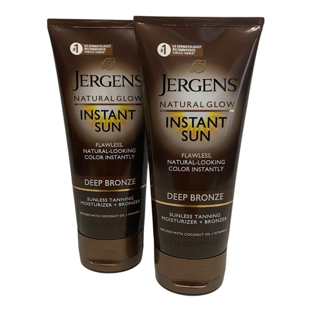 Jergens Natural Glow Sunless Tanning Moisturizer Deep Bronze 6 fl oz, Pack of 2